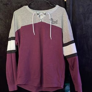 PINK tie-up crew neck